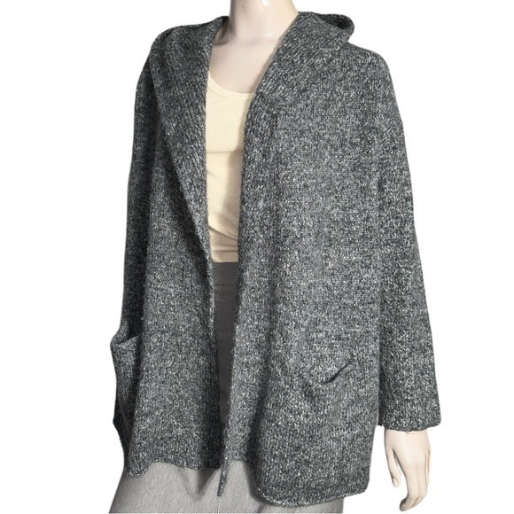 Vince Women’s Size S Charcoal Grey Hooded Front Pocket Hooded Sweater Cardigan - Picture 1 of 8